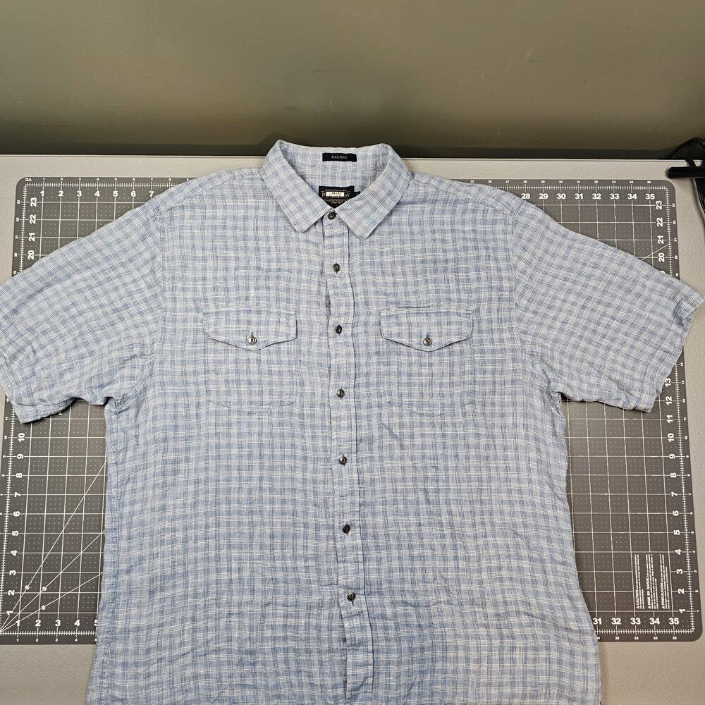 Pendleton Shirt Mens XL Malone Blue Plaid Stretch Lightweight Preppy Golf Casual
